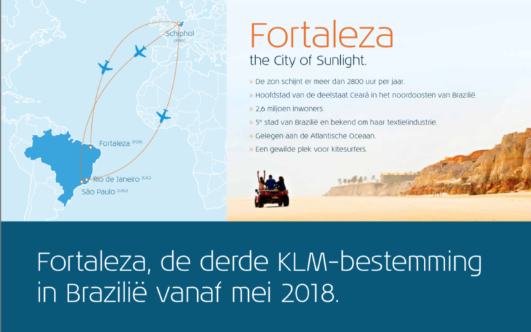 Eerste KLM-vlucht naar Fortaleza is vertrokken