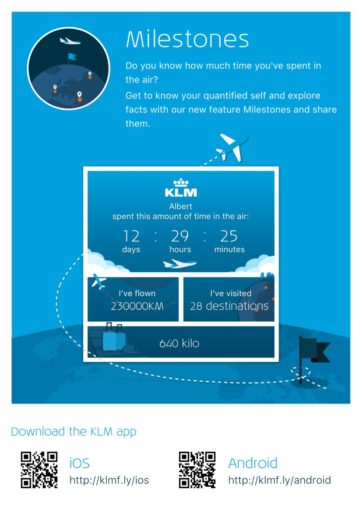 De nieuwe feature KLM Milestones in de KLM app