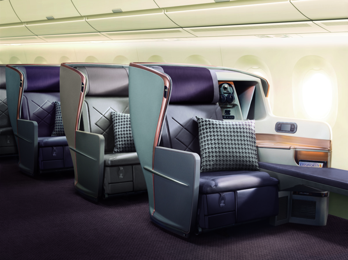 Business Class in de A350-900ULR (Bron: Singapore Airlines)