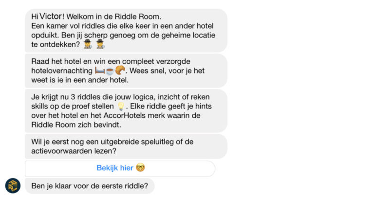 Win een hotelovernachting met de Accor Game, Riddle Room