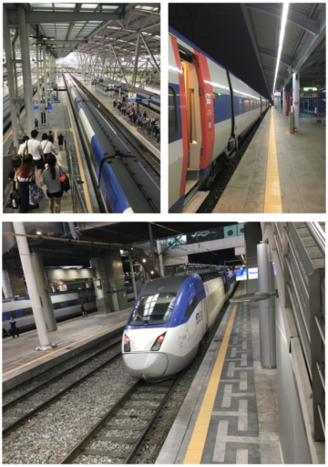 De moderne en snelle KTX-trein in Zuid-Korea