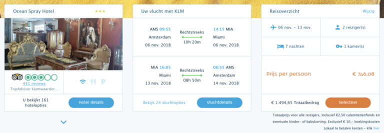 Package Deal met KLM naar Miami