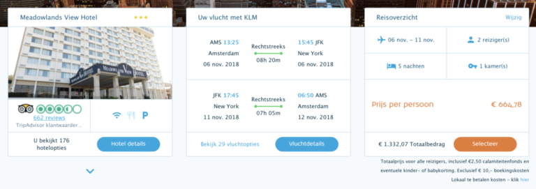 Package Deal met KLM naar New York