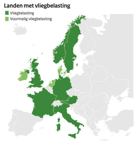 Landen met een vliegtaks (Bron: Rijksoverheid)