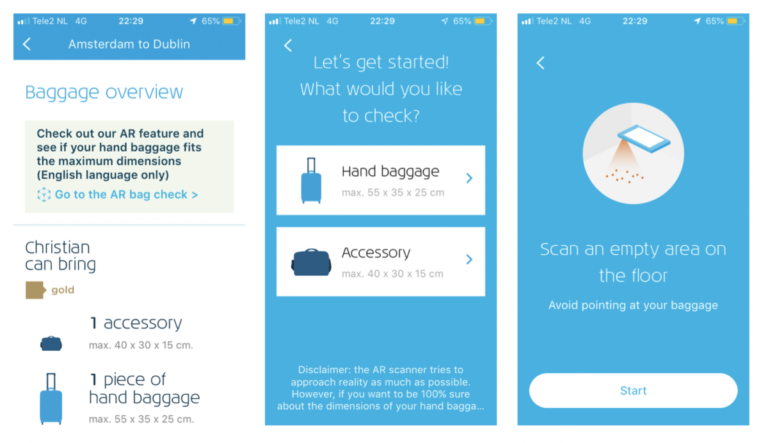 Met de feature kun je zowel handbagage als ruimbagage scannen