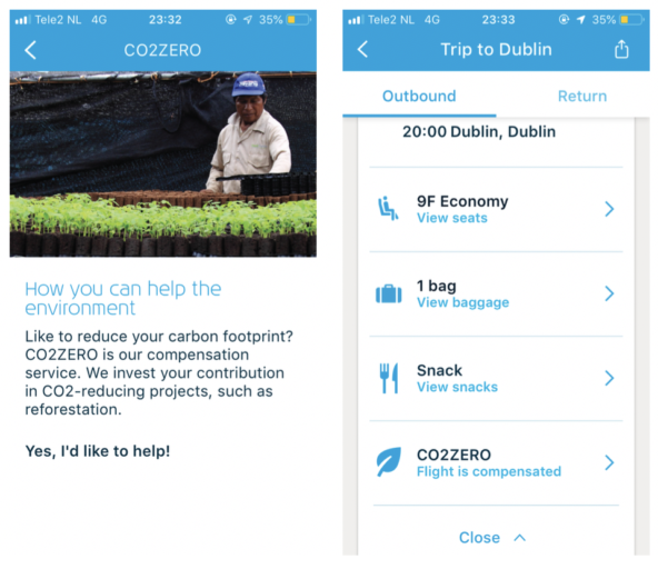 CO2-compensatie regel je nu gemakkelijk via de KLM App