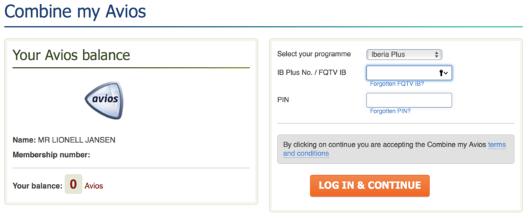 combine my avios