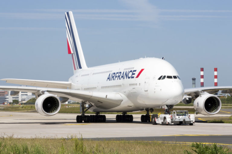 De A380 van Air France in eigen livery