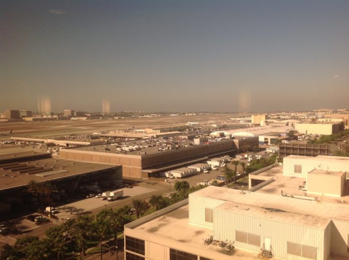 lounge, luchthaven, los Angeles, hilton