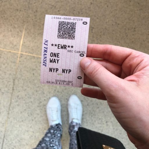 Ticket voor de NJtransit.