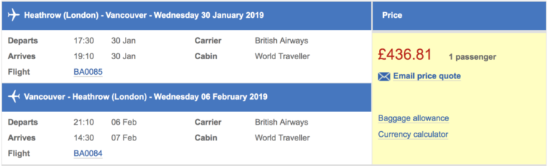 Heel de wereld in uitverkoop bij British Airways