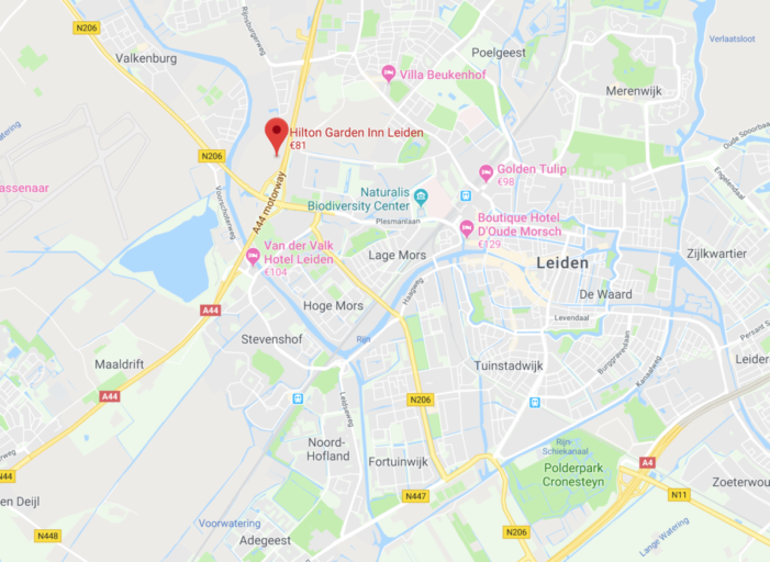 hilton, garden inn, leiden, locatie