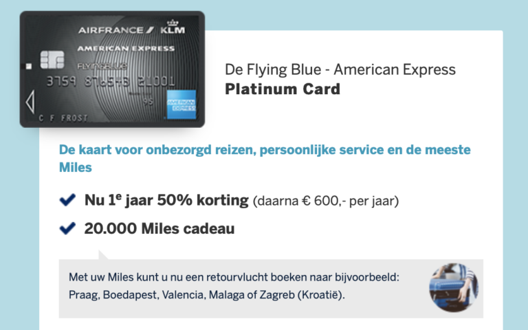 De American Express Flying Blue Platinum kaart