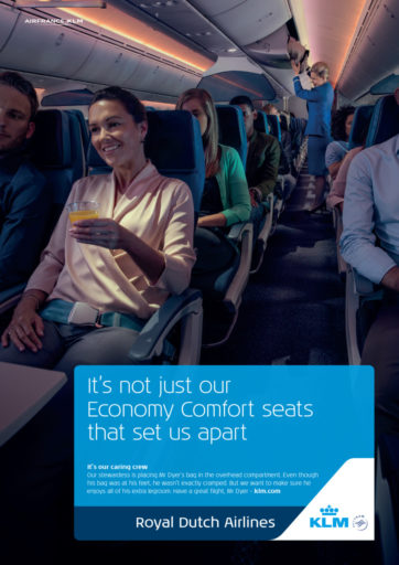 Voorbeeld reclame-uiting nieuwe KLM campagne (Bron: KLM)