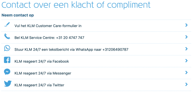 Indienen klacht of aanvragen compensatie bij KLM, hoe werkt dat?