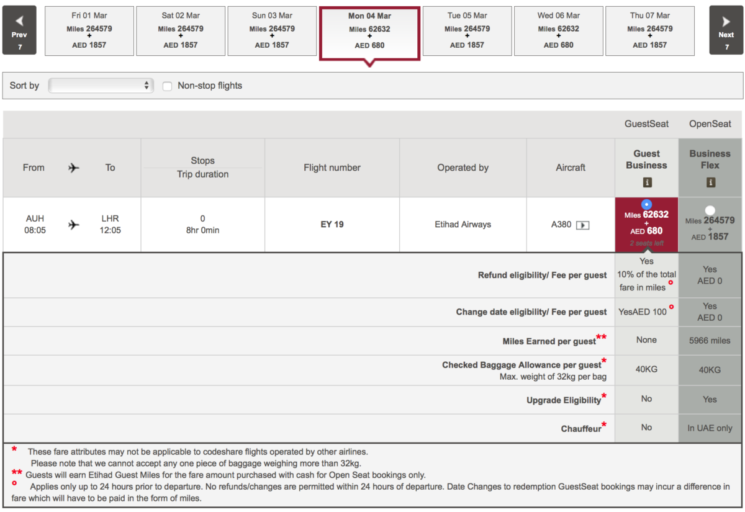 etihad, etihad guest, vluchten, business class, award