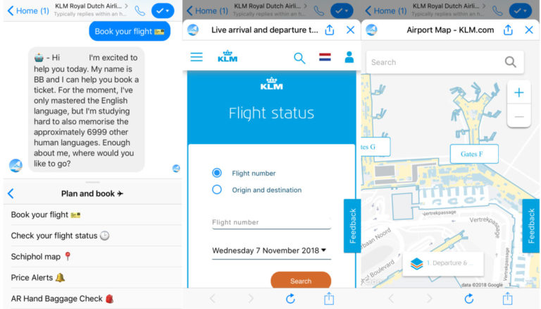 Hoe werkt de KLM Messenger App?