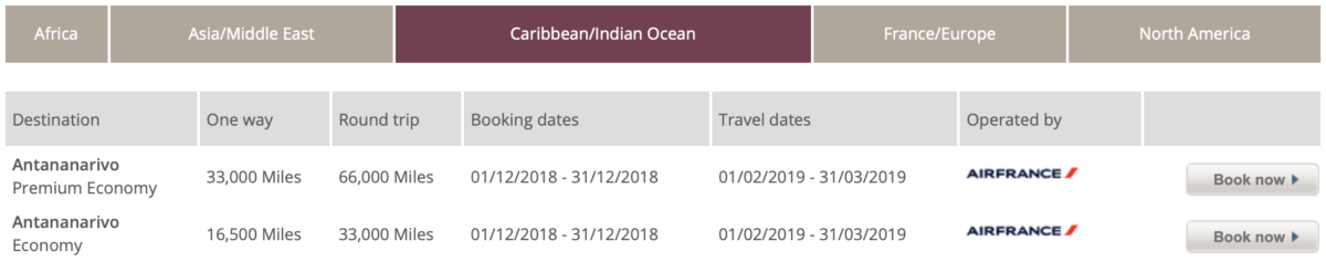 Flying Blue Promo Rewards december 2018