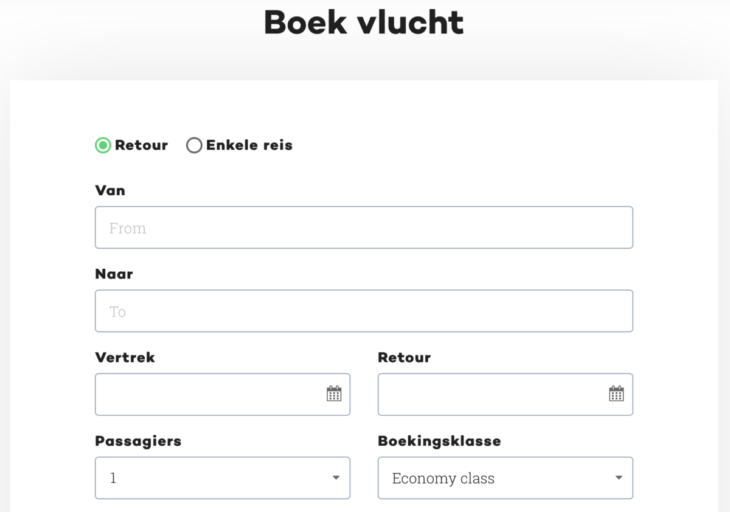 Je kunt de kaart op de website van Flight Giftcard gebruiken om een vlucht te boeken (Bron: Flight Giftcard)