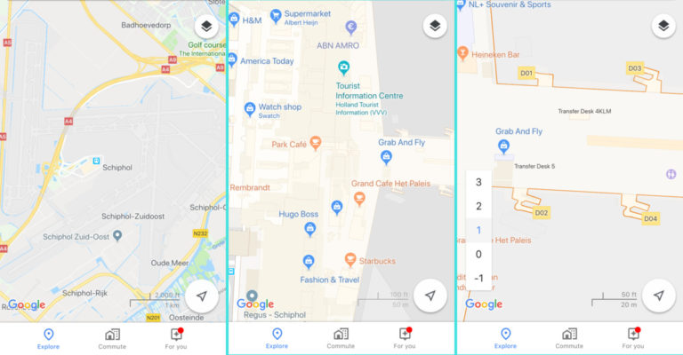 Vind je weg op Schiphol met Google