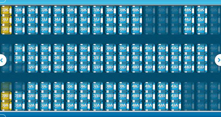 Stoelindeling in de B78710 van KLM InsideFlyerNL