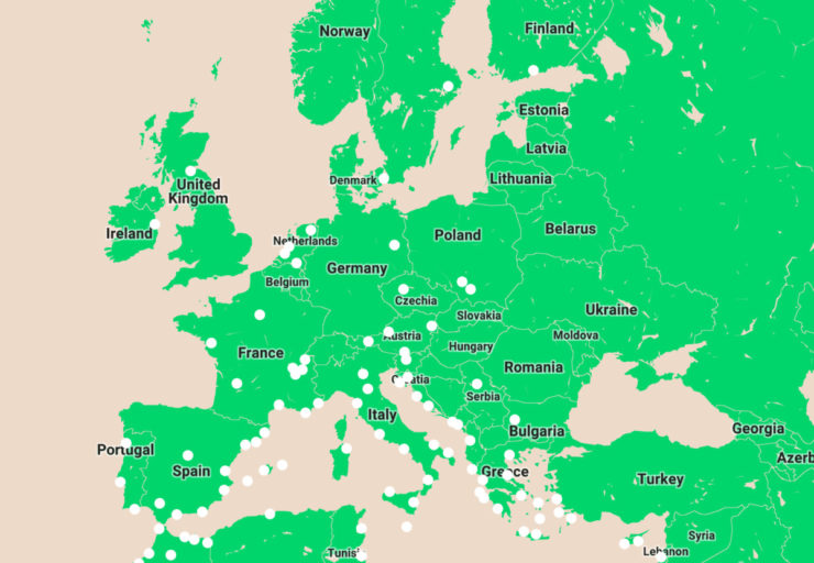 De bestemmingen van Transavia in en rond Europa (Bron: Transavia)