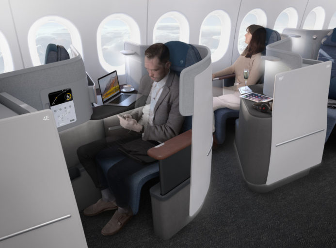 Business Class cabine in de Boeing 777-9 van Lufthansa (Bron: Lufthansa Group)