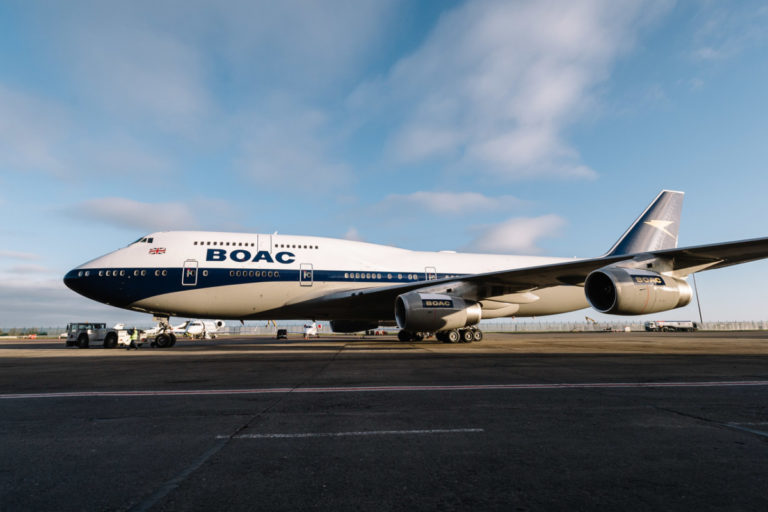 Eerste British Airways toestel in BOAC-livery