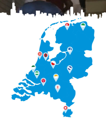 De locaties van de KLM Urban Trails (Bron: KLM)