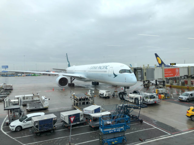 Cathay Pacific Premium Economy Class A350-1000 Amsterdam Hong Kong