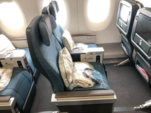 Cathay Pacific Premium Economy Class A350-1000 Amsterdam Hong Kong