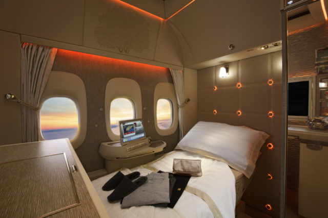 Emirates First Class full flat bed (Bron: Emirates)