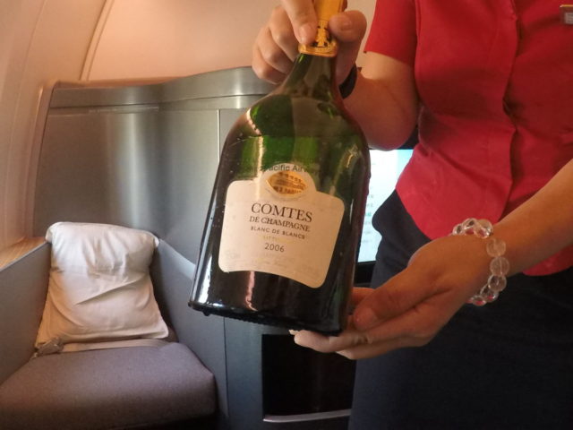 champagne, cathay pacific, first class