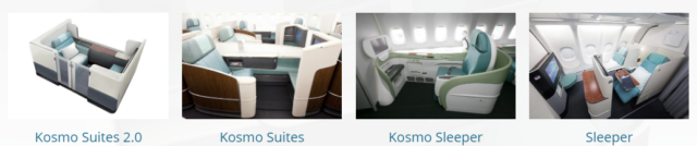 On Board Classes of Service Korean Air