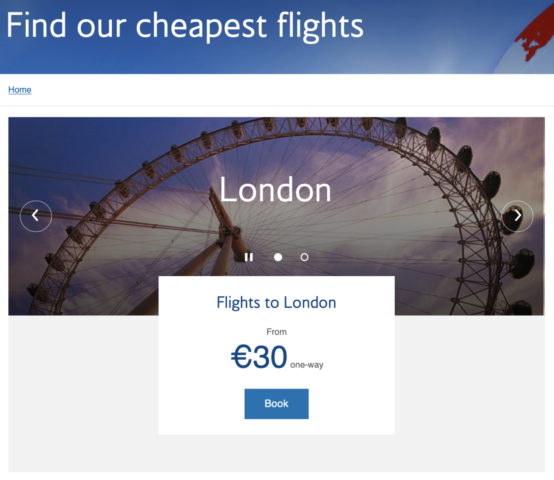 Goedkoop met British Airways naar Londen (enkele reis)