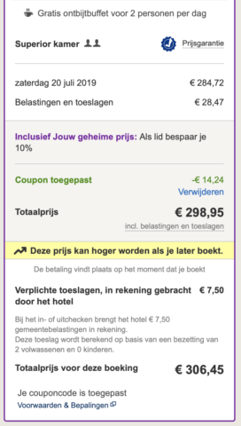 Hotels.com boekingsproces