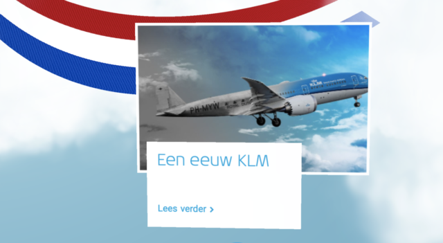 KLM introduceert KLM100 website & shop