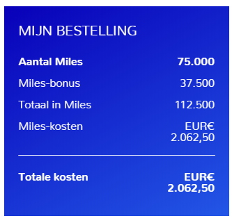 Flying Blue miles met 50%