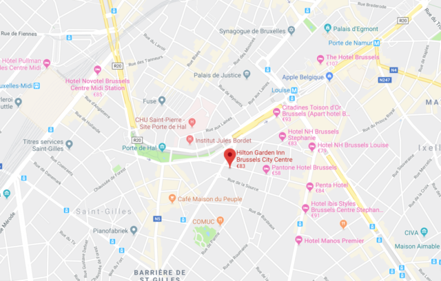 locatie, hilton, garden inn, Brussels city centre