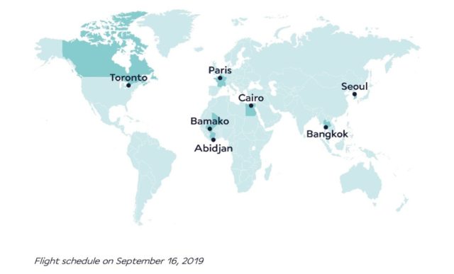 Air France A350 routes