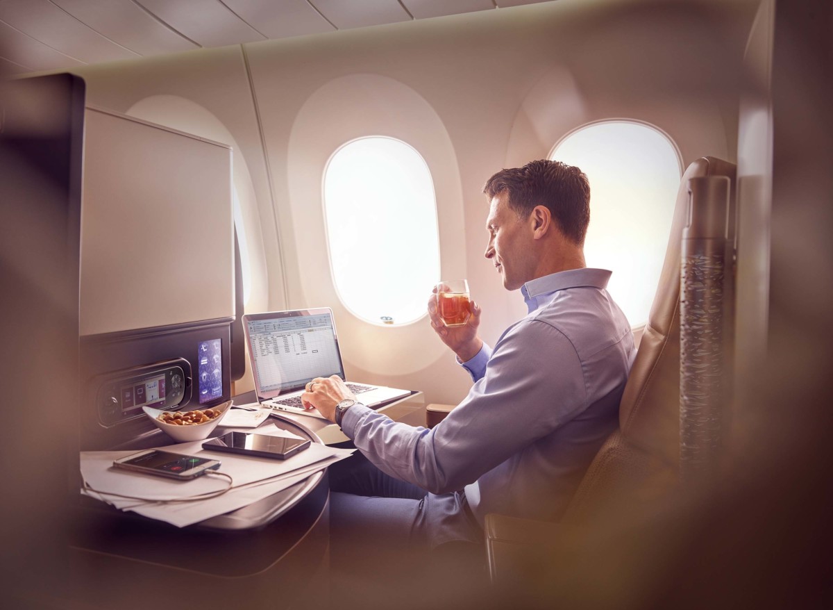 Business class cabine aan boord van Ethiad (Bron: Etihad)