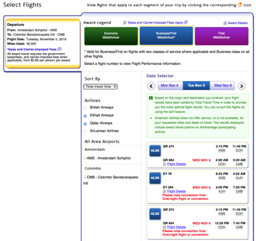 AAdvantage, American Airlines, awards