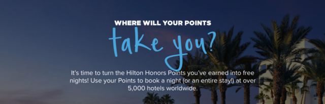 Met de Hilton Points Explorer kun je snel zien waar je je punten aan uit kunt geven (Bron: Hilton)