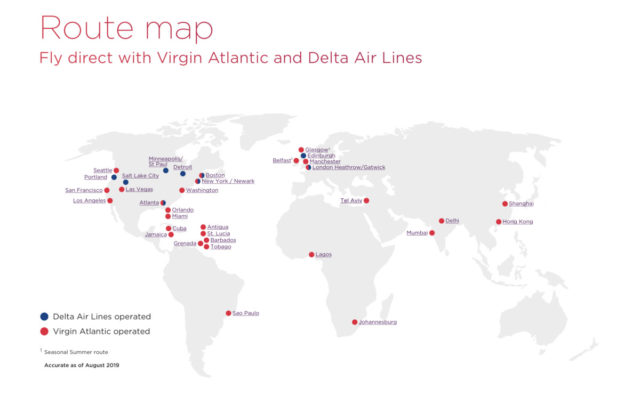 Virgin Atlantic routes (Bron: Virgin Atlantic)