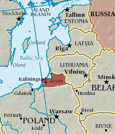 Plattegrond met Kaliningrad