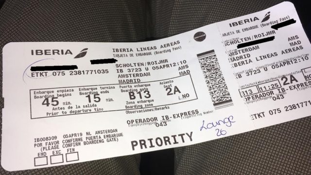 Boarding pass; Iberia