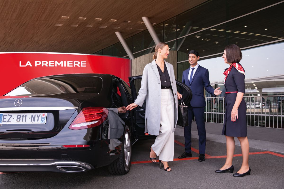 La Première passagiers worden gratis opgehaald door Hertz DriveU (Bron: Air France)