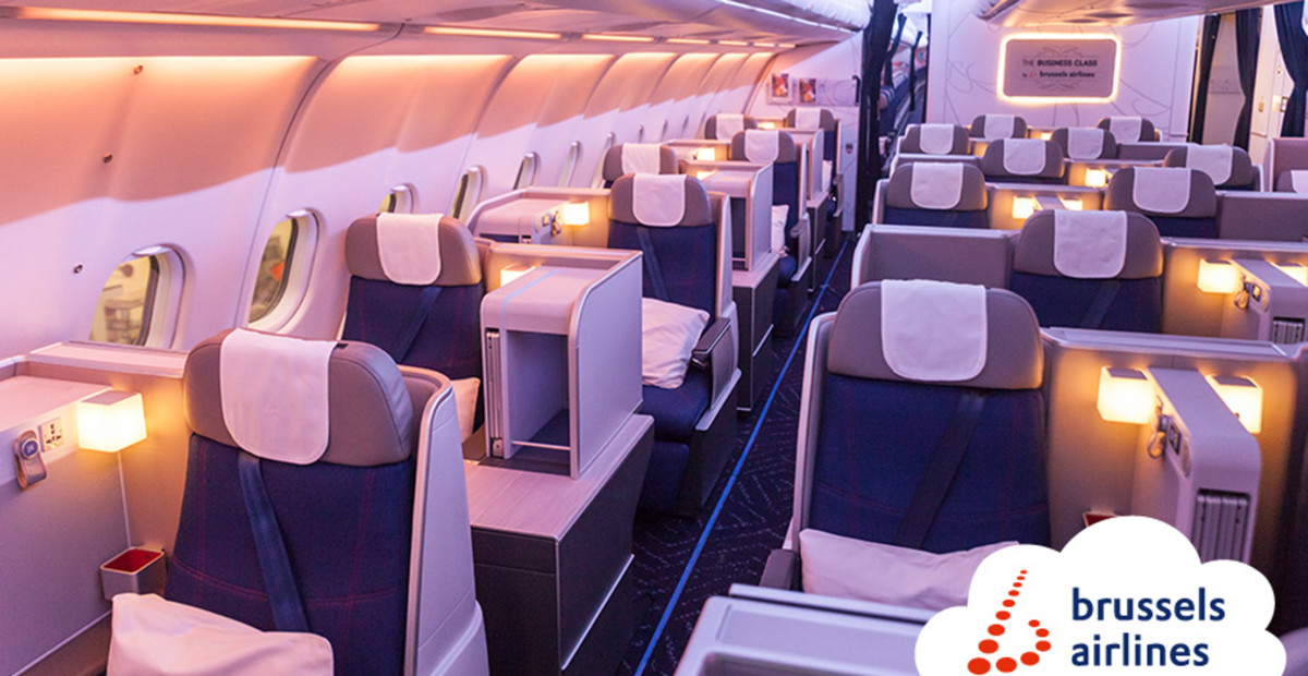 Brussels Airlines business class cabine (Bron: Brussels Airlines)