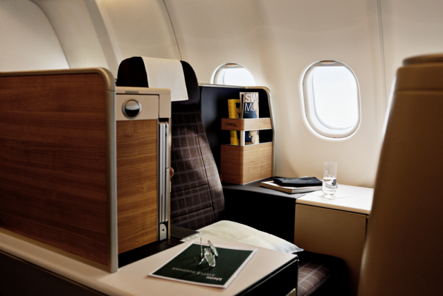 De nieuwe Business Class cabine in de SWISS Airbus A340 (Bron: SWISS)