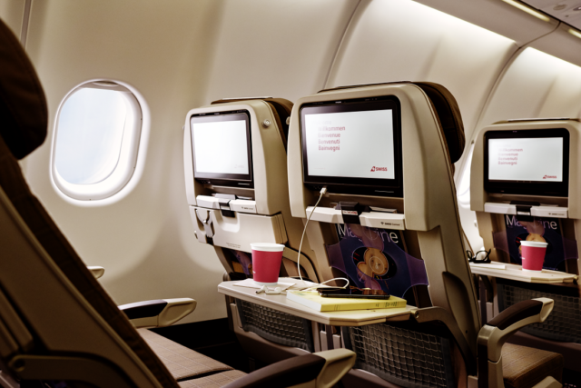 De nieuwe Economy Class cabine in de SWISS Airbus A340 (Bron: SWISS)